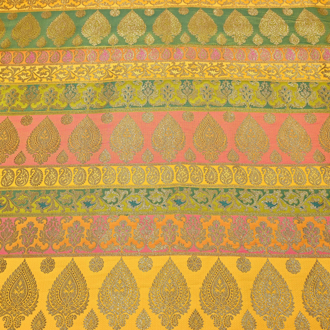 Multi Pallu Brocade Fabric – Premium Traditional Designer Brocade Fabric | 001020-7
