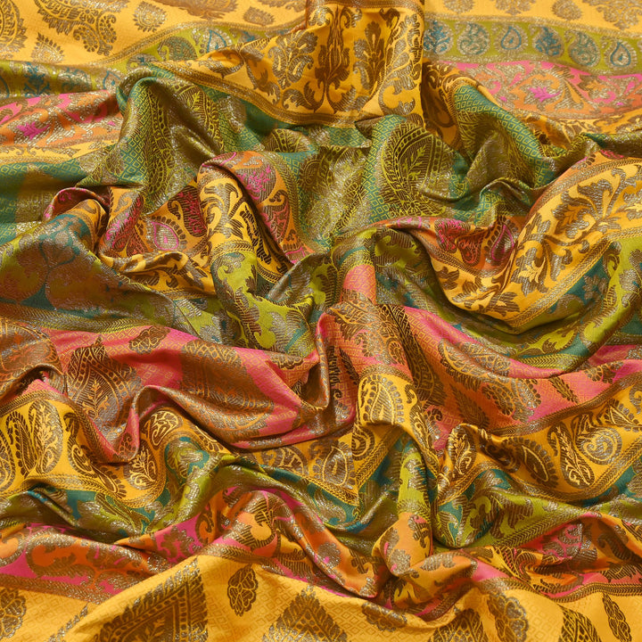 Multi Pallu Brocade Fabric – Premium Traditional Designer Brocade Fabric | 001020-7