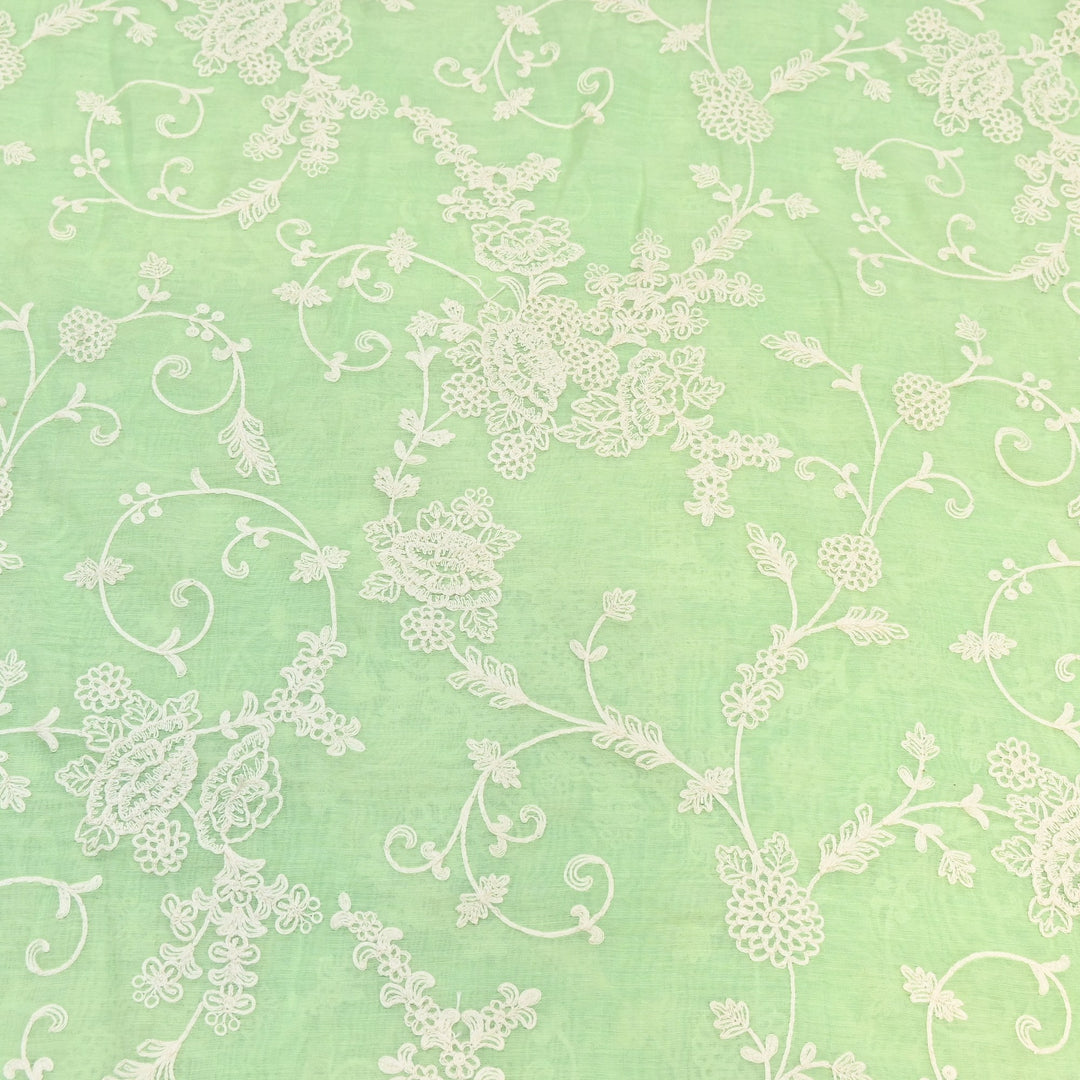 Dyed Mul Chanderi Thread Embroidery Fabric– Lightweight Elegant Summer Designer Fabric GP4212-5