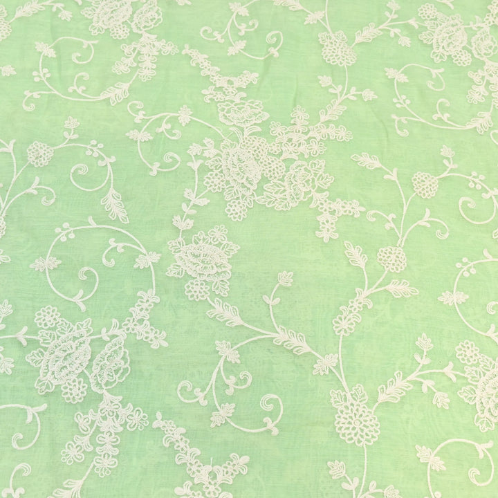 Dyed Mul Chanderi Thread Embroidery Fabric– Lightweight Elegant Summer Designer Fabric GP4212-5