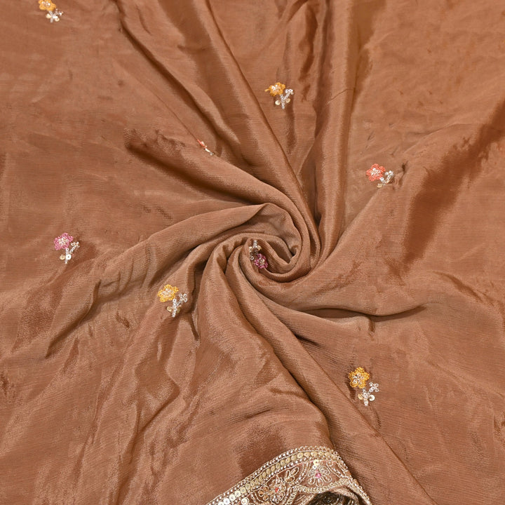 Premium Chinon Zari, Moti & Sequin Embroidery Dupatta Fabric | V02714C-03