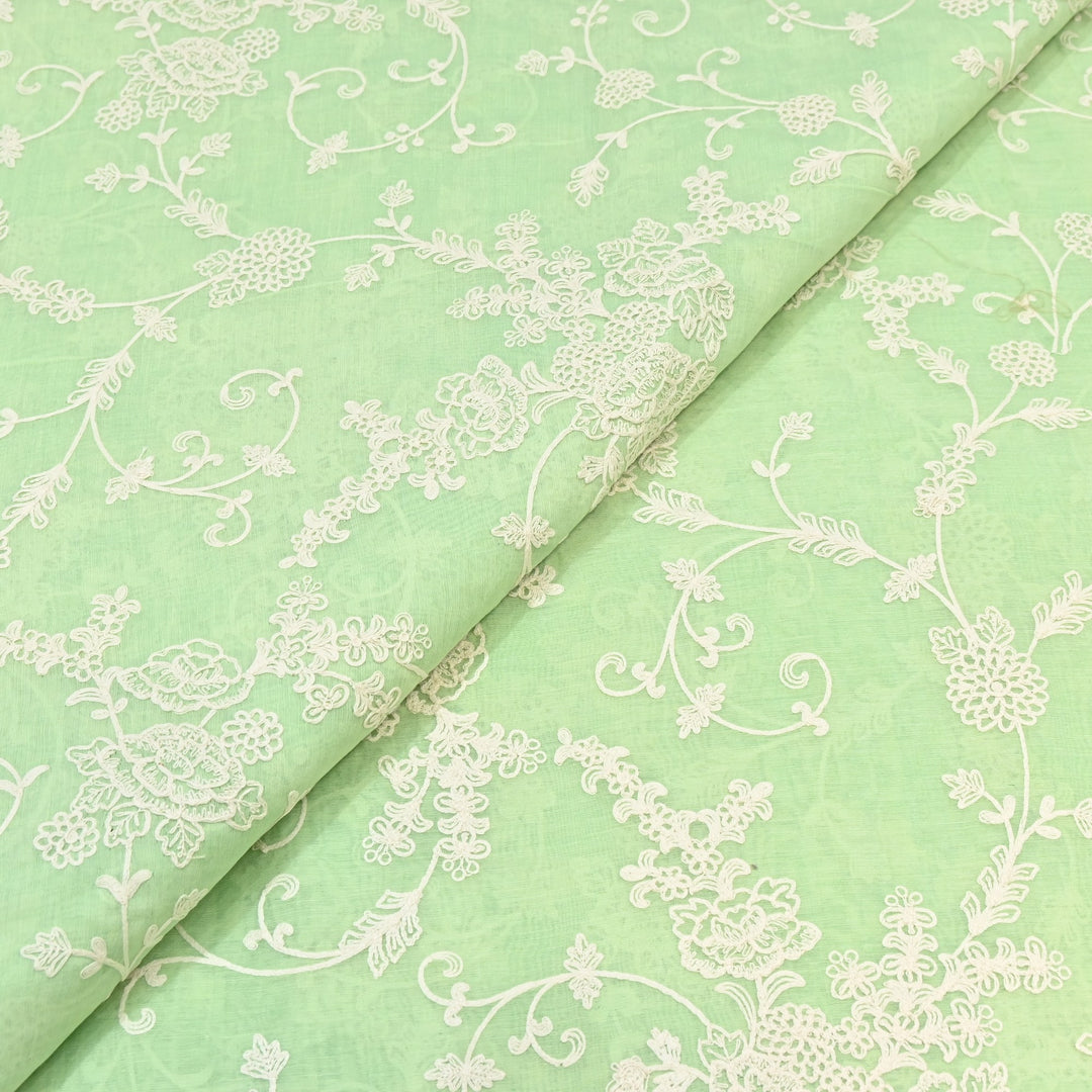 Dyed Mul Chanderi Thread Embroidery Fabric– Lightweight Elegant Summer Designer Fabric GP4212-5