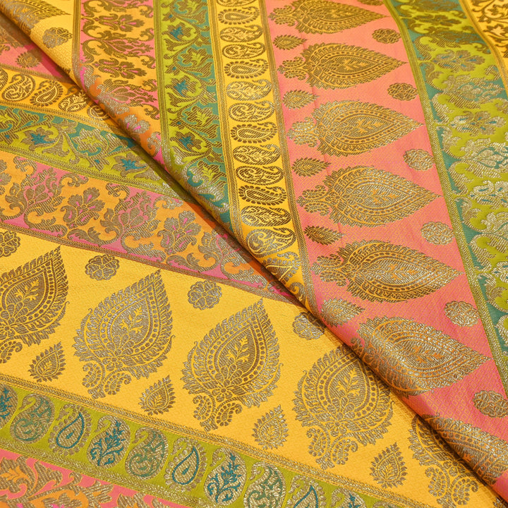 Multi Pallu Brocade Fabric – Premium Traditional Designer Brocade Fabric | 001020-7