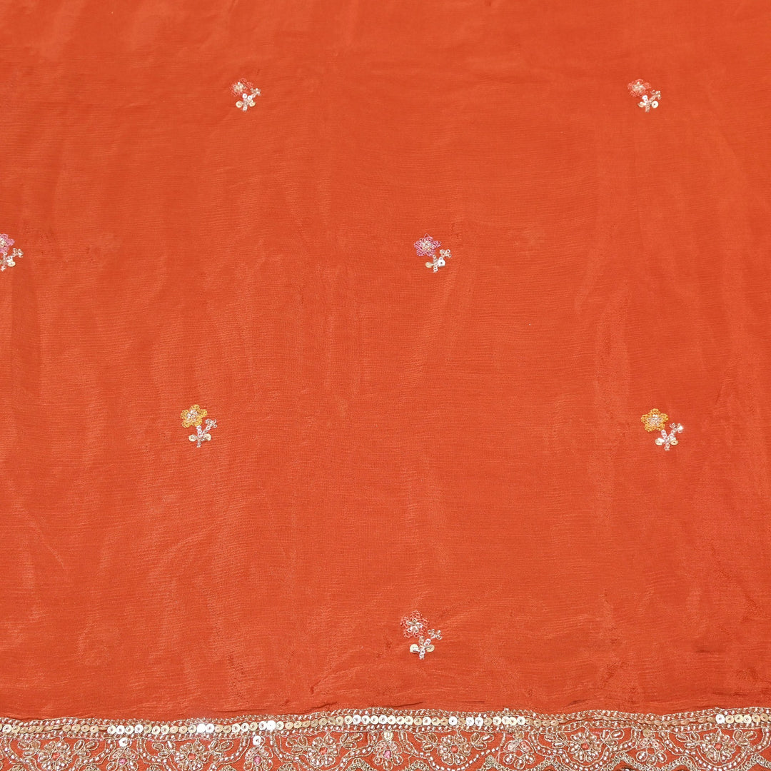 Premium Chinon Zari, Moti & Sequin Embroidery Dupatta Fabric | V02714C-04