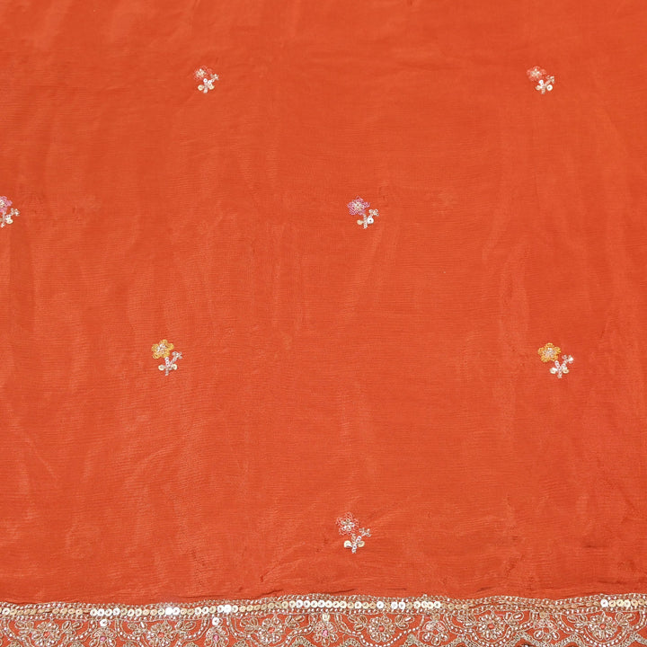 Premium Chinon Zari, Moti & Sequin Embroidery Dupatta Fabric | V02714C-04