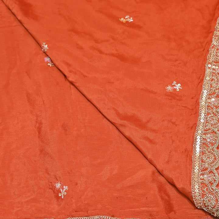 Premium Chinon Zari, Moti & Sequin Embroidery Dupatta Fabric | V02714C-04