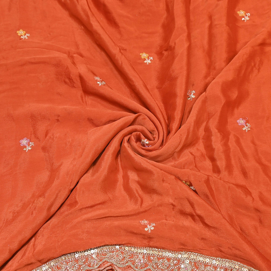 Premium Chinon Zari, Moti & Sequin Embroidery Dupatta Fabric | V02714C-04