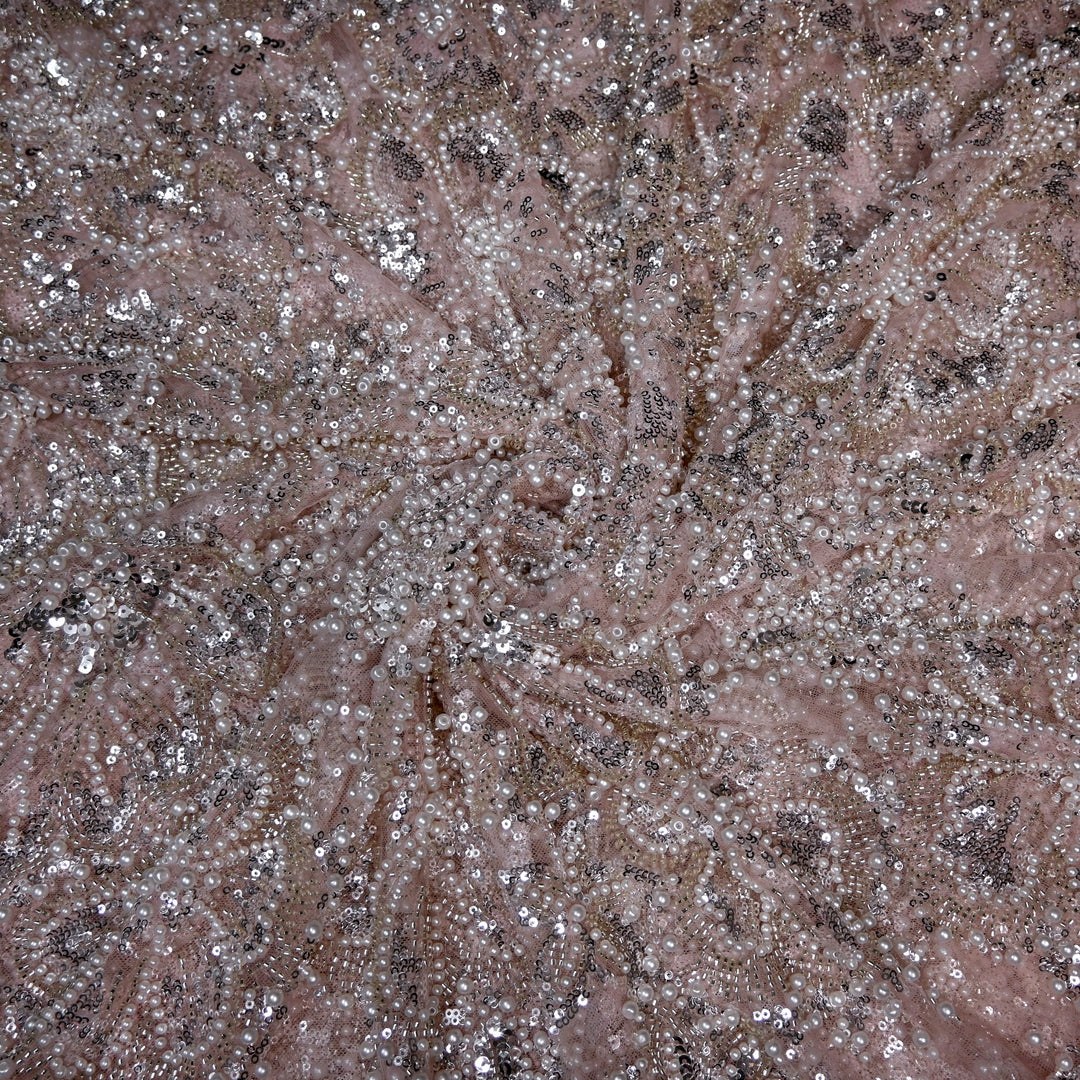 Imported Cut Dana, Moti & Sequins Heavy Embroidery Fabric