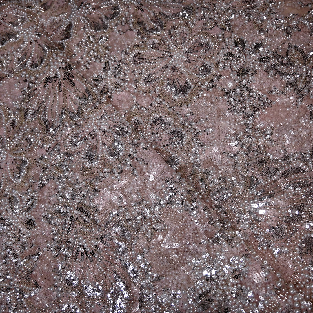 Imported Cut Dana, Moti & Sequins Heavy Embroidery Fabric
