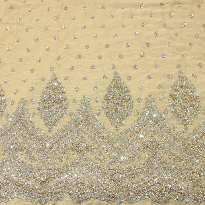 Dyed Viscose Georgette Moti & Sequins Embroidery Fabric 54" – Designer Party Wear Fabric | V2443C