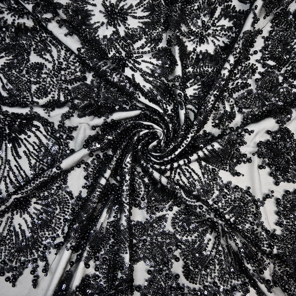 Imported Cut Dana, Moti & Sequins Heavy Embroidery Fabric