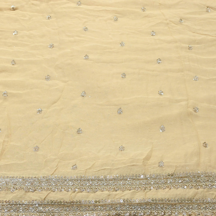 Dyed Viscose Georgette Moti Embroidery Fabric – Designer Pearl Work Fabric |V2444C