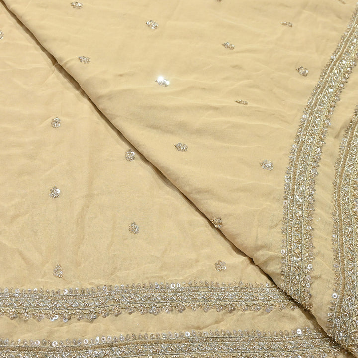 Dyed Viscose Georgette Moti Embroidery Fabric – Designer Pearl Work Fabric |V2444C