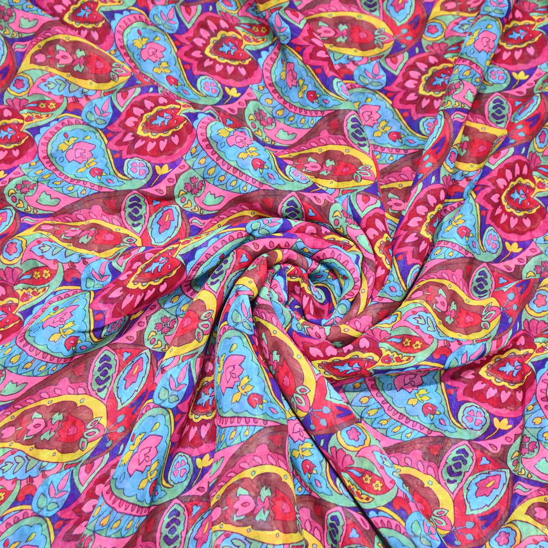 Viscose Georgette Digital Print Fabric | Designer Fabric | 000586-01
