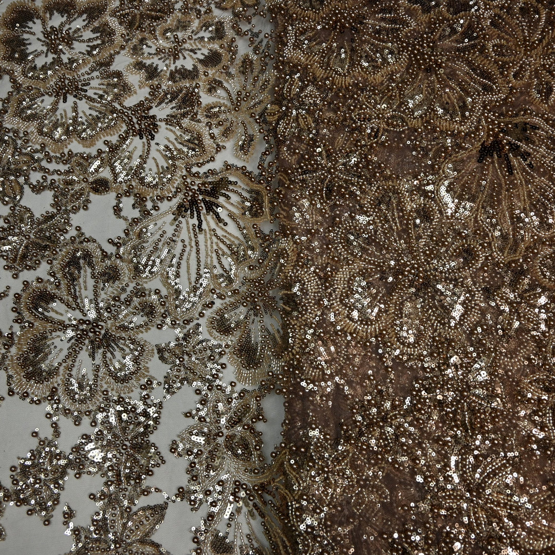 Imported Cut Dana, Moti & Sequins Heavy Embroidery Fabric