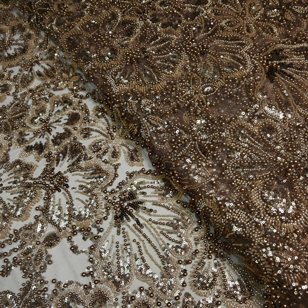 Imported Cut Dana, Moti & Sequins Heavy Embroidery Fabric