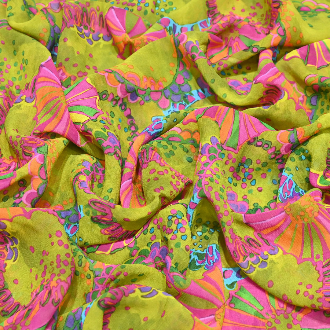 Viscose Georgette Digital Print Fabric | Designer Fabric | 000586-02