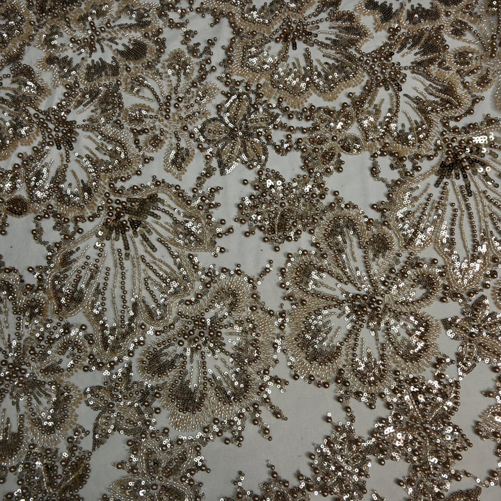 Imported Cut Dana, Moti & Sequins Heavy Embroidery Fabric