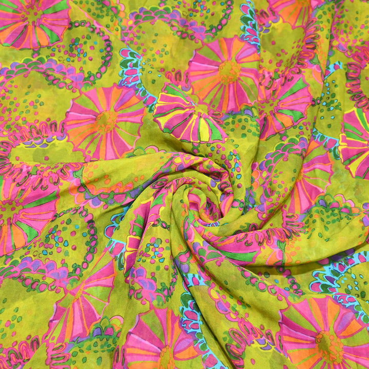 Viscose Georgette Digital Print Fabric | Designer Fabric | 000586-02