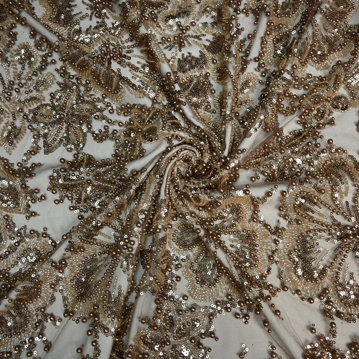 Imported Cut Dana, Moti & Sequins Heavy Embroidery Fabric
