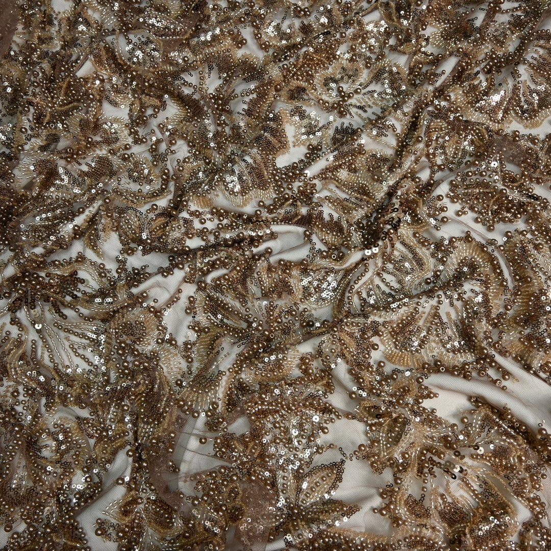 Imported Cut Dana, Moti & Sequins Heavy Embroidery Fabric