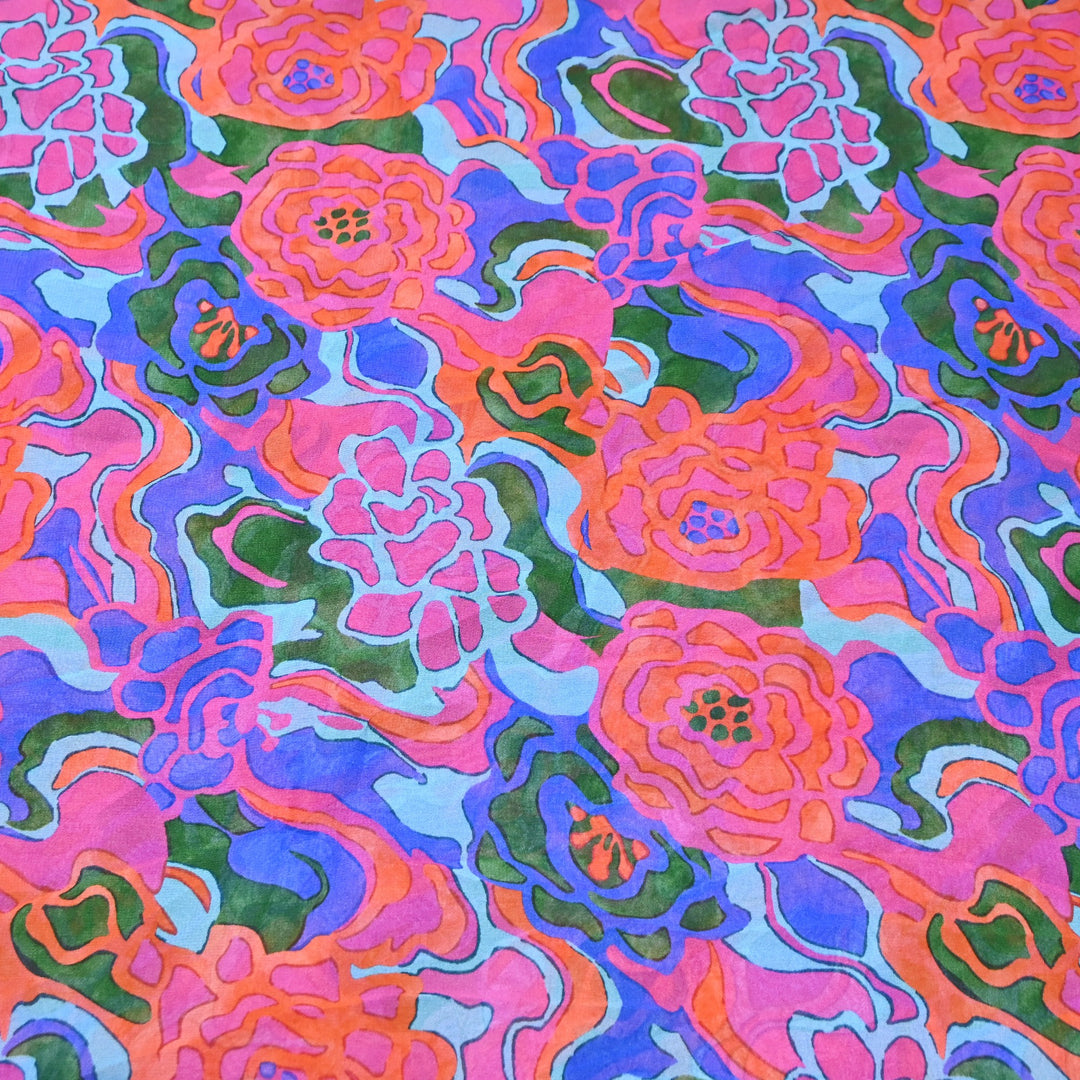 Viscose Georgette Digital Print Fabric | Designer Fabric | 000586-05