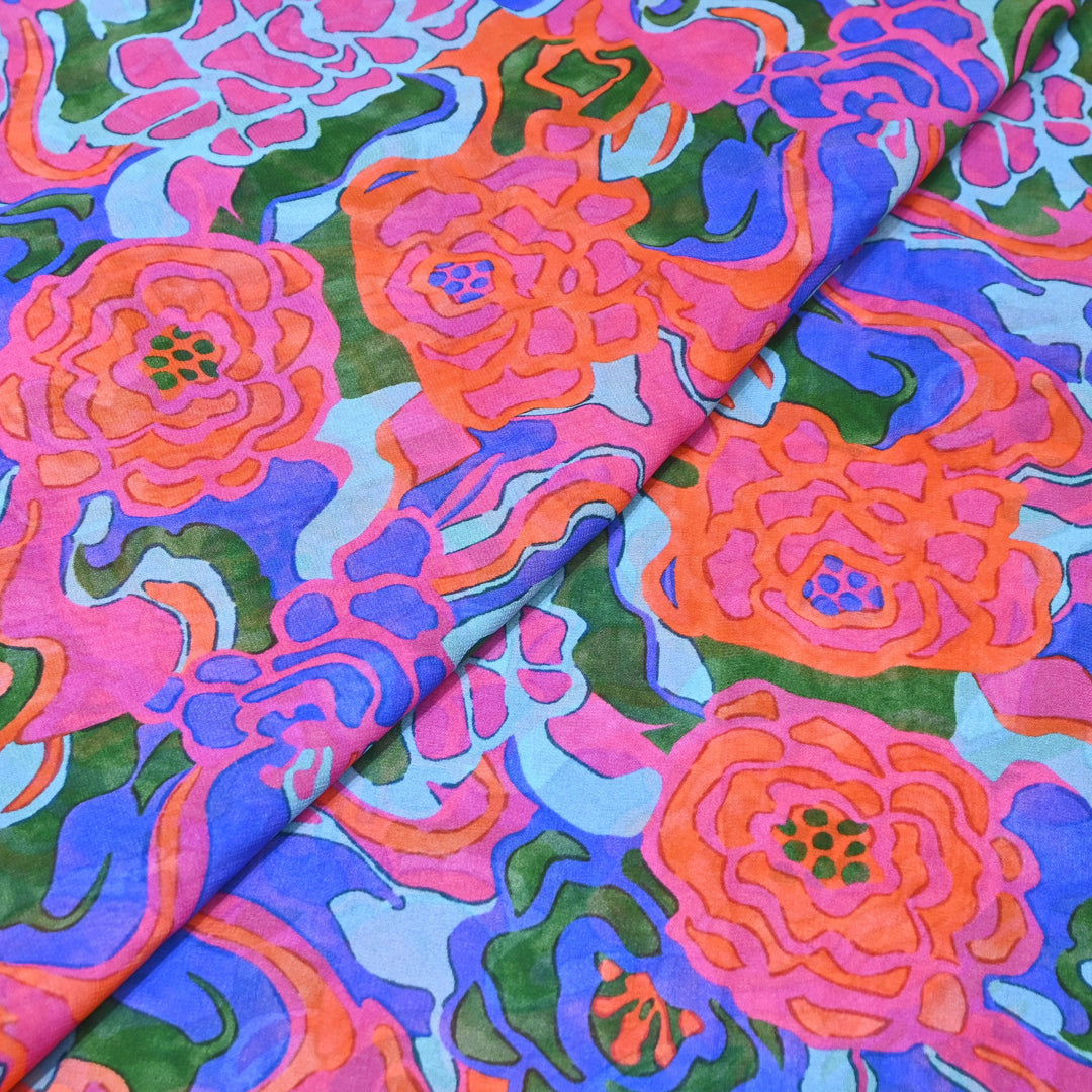 Viscose Georgette Digital Print Fabric | Designer Fabric | 000586-05