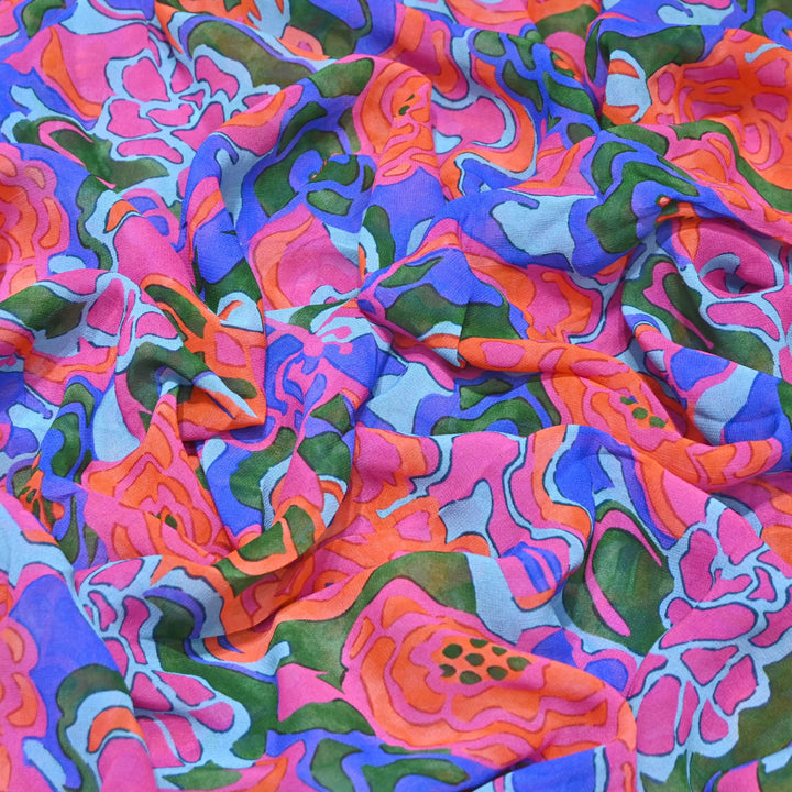 Viscose Georgette Digital Print Fabric | Designer Fabric | 000586-05
