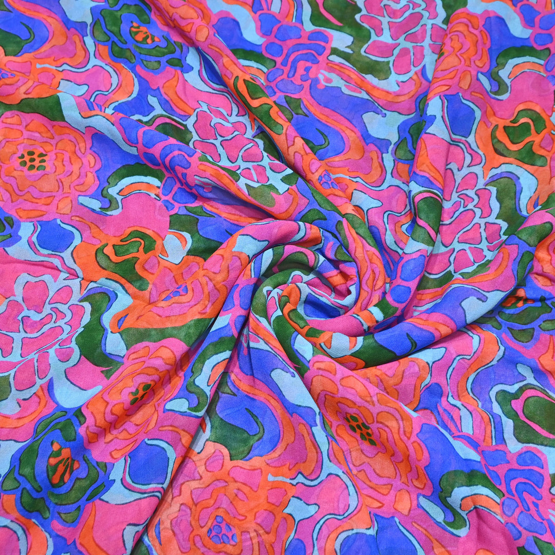 Viscose Georgette Digital Print Fabric | Designer Fabric | 000586-05