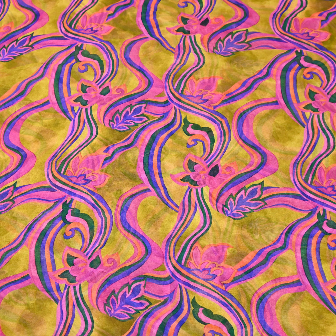 Viscose Georgette Digital Print Fabric | Designer Fabric | 000586-06