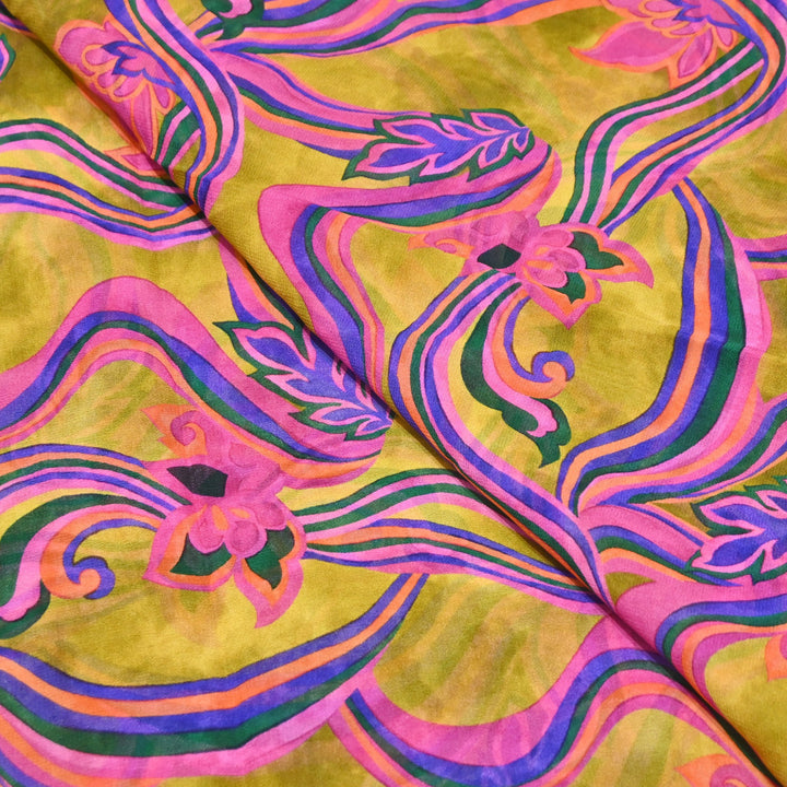 Viscose Georgette Digital Print Fabric | Designer Fabric | 000586-06