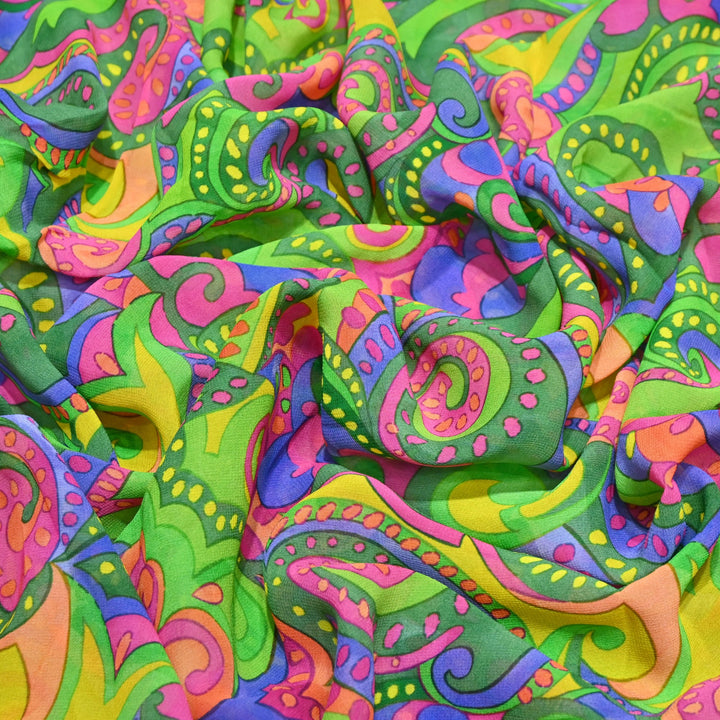 Viscose Georgette Digital Print Fabric | Designer Fabric | 000586-07
