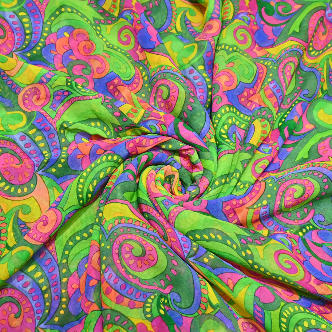 Viscose Georgette Digital Print Fabric | Designer Fabric | 000586-07