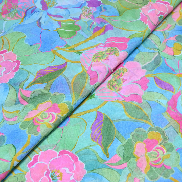 Viscose Georgette Digital Print Fabric | Designer Fabric | 000586-08