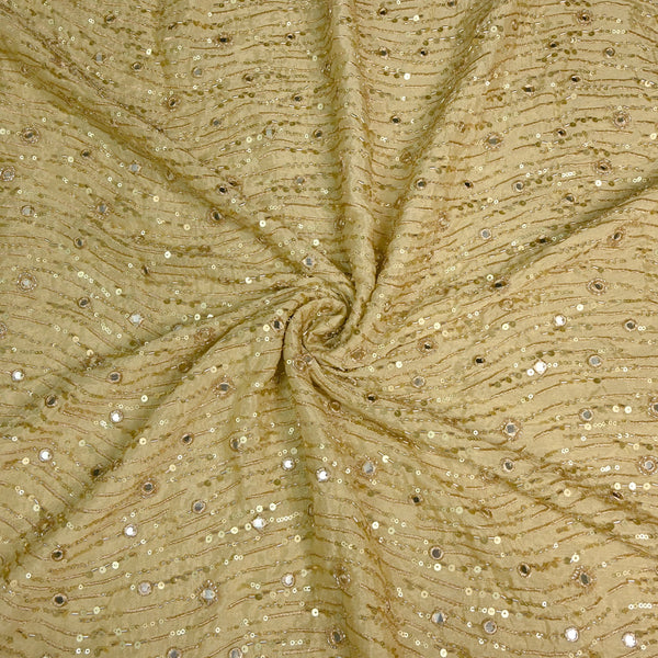Viscose Chinon Cut Dana & Mirror With Sequins Heavy Embroidery Fabrics