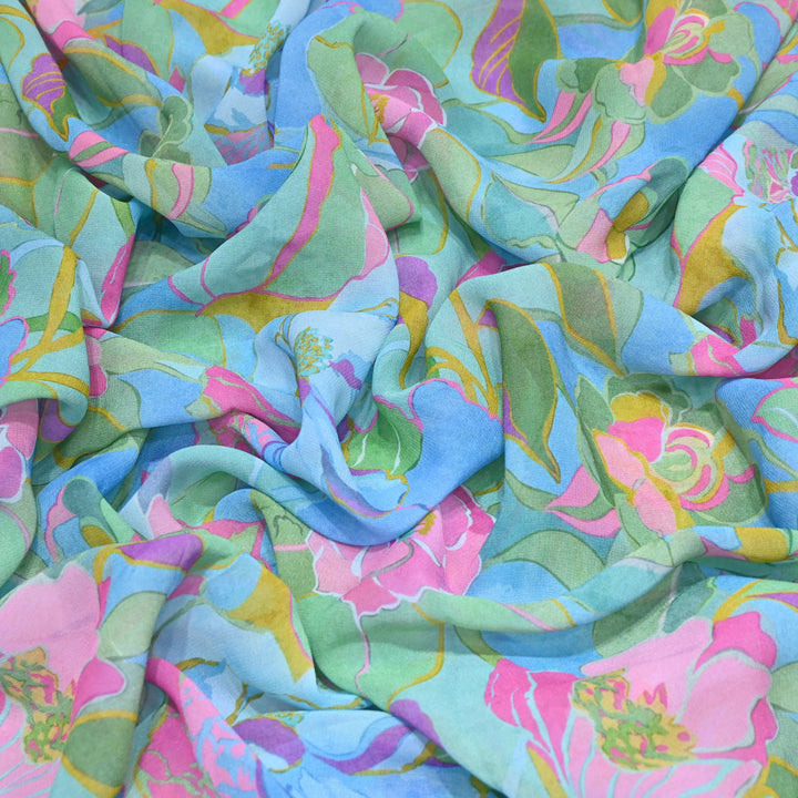 Viscose Georgette Digital Print Fabric | Designer Fabric | 000586-08