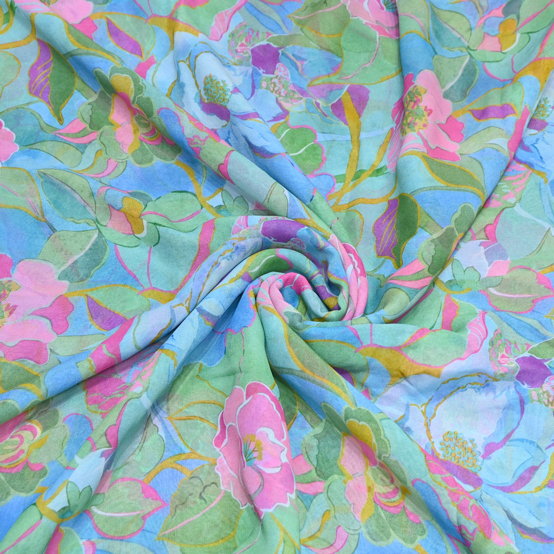 Viscose Georgette Digital Print Fabric | Designer Fabric | 000586-08