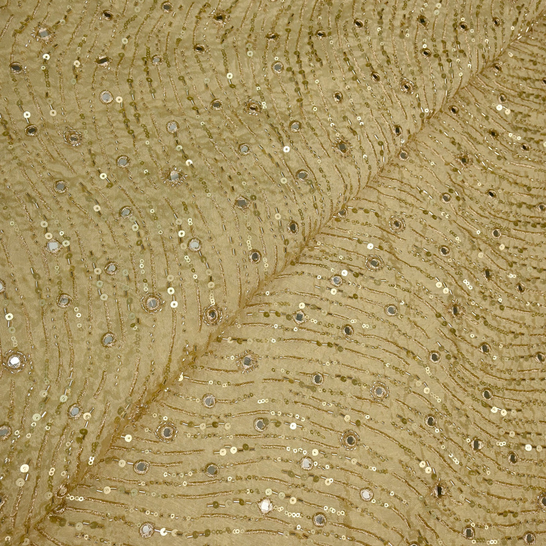 Viscose Chinon Cut Dana & Mirror With Sequins Heavy Embroidery Fabrics