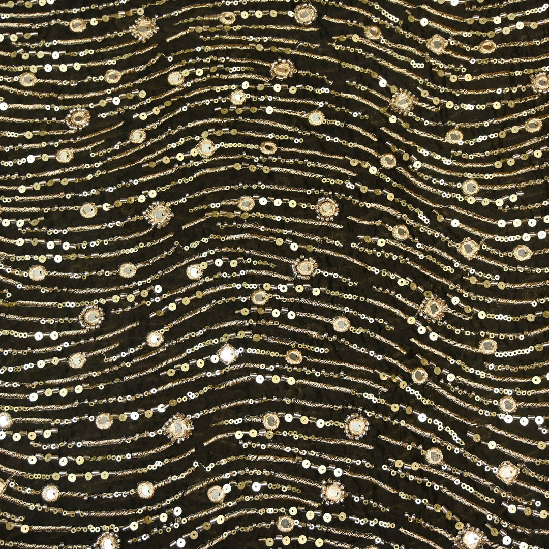 Viscose Chinon Cut Dana & Mirror With Sequins Heavy Embroidery Fabrics