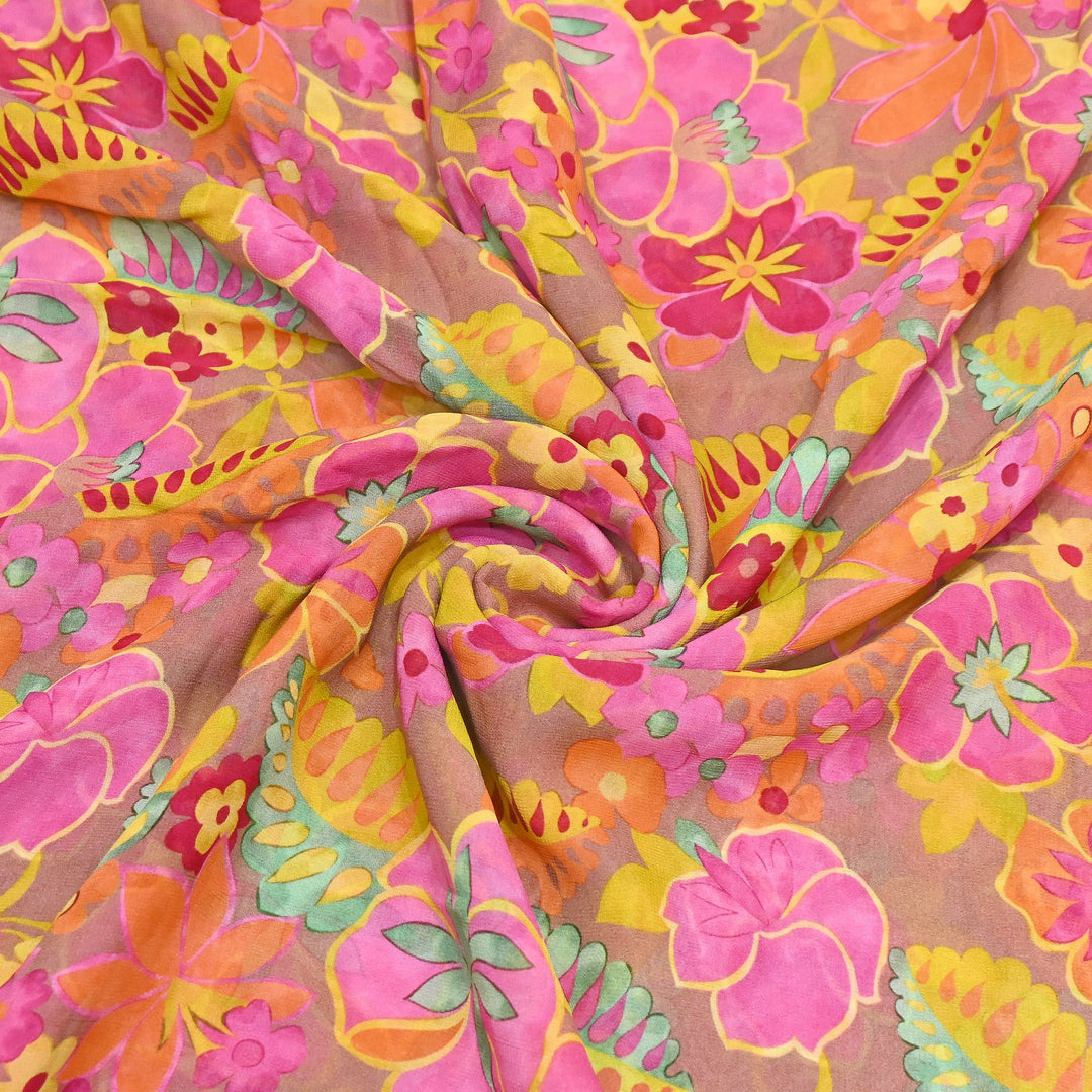 Viscose Georgette Digital Print Fabric | Designer Fabric | 000586-09