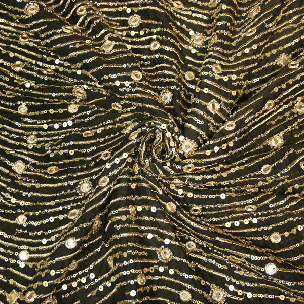 Viscose Chinon Cut Dana & Mirror With Sequins Heavy Embroidery Fabrics