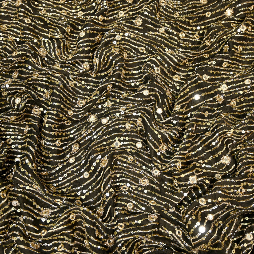 Viscose Chinon Cut Dana & Mirror With Sequins Heavy Embroidery Fabrics