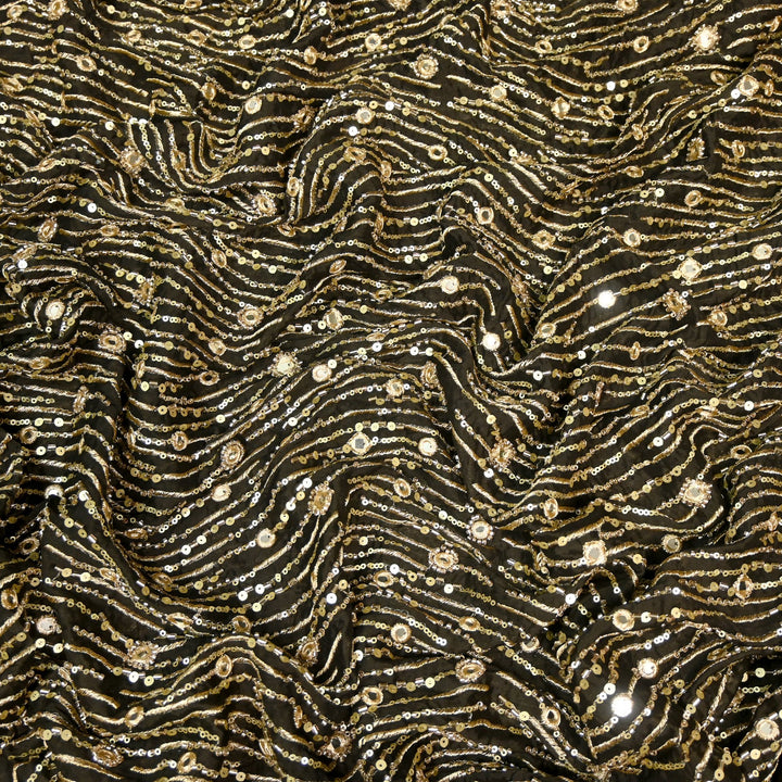 Viscose Chinon Cut Dana & Mirror With Sequins Heavy Embroidery Fabrics