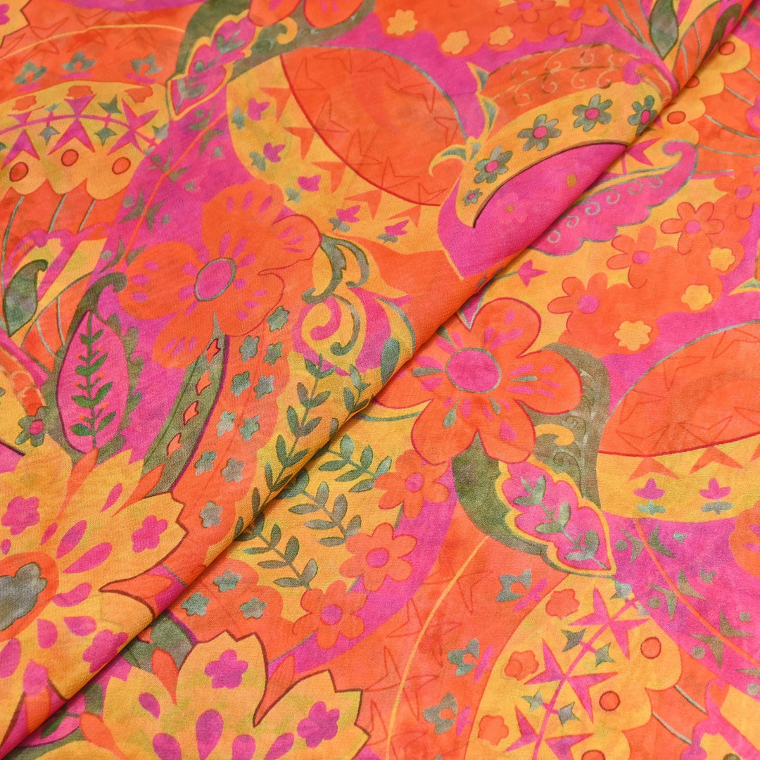 Viscose Georgette Digital Print Fabric | Designer Fabric | 000586-10