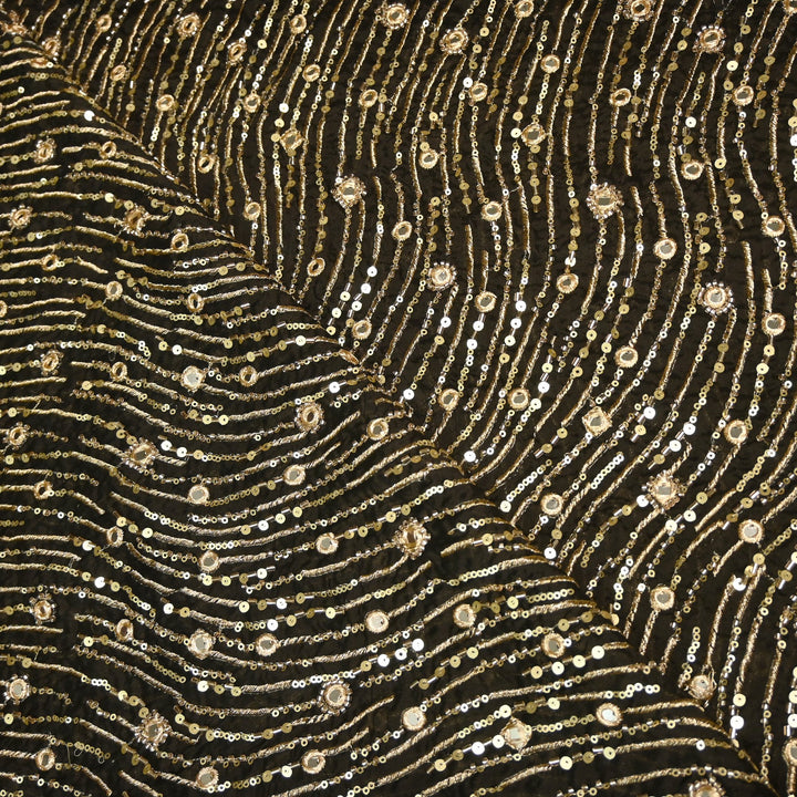 Viscose Chinon Cut Dana & Mirror With Sequins Heavy Embroidery Fabrics