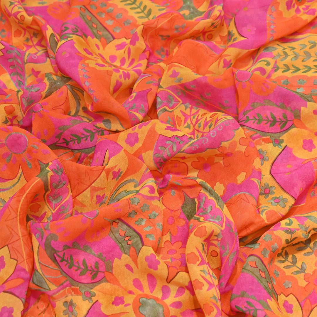 Viscose Georgette Digital Print Fabric | Designer Fabric | 000586-10