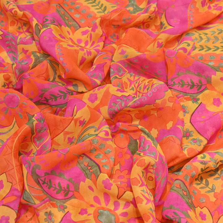 Viscose Georgette Digital Print Fabric | Designer Fabric | 000586-10