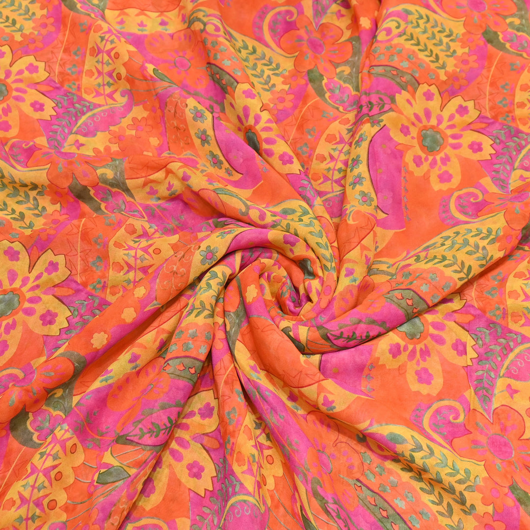 Viscose Georgette Digital Print Fabric | Designer Fabric | 000586-10