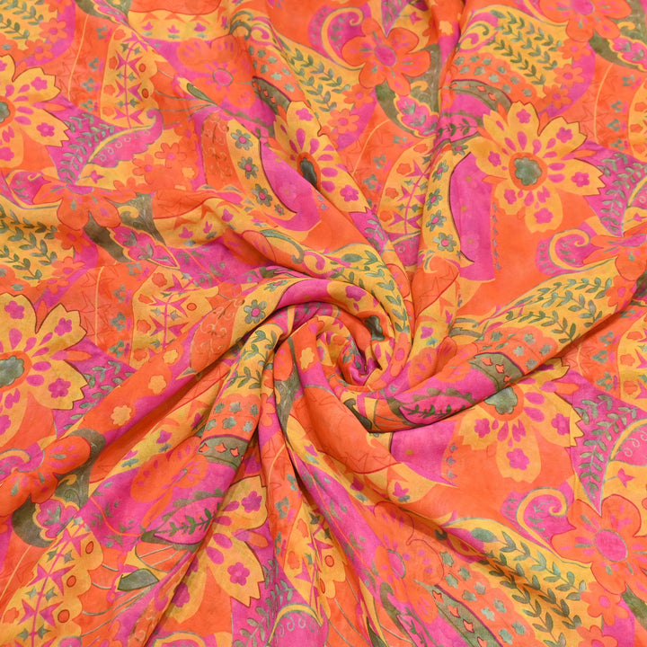 Viscose Georgette Digital Print Fabric | Designer Fabric | 000586-10