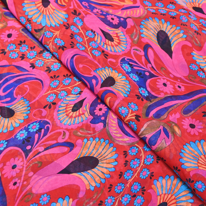 Viscose Georgette Digital Print Fabric | Designer Fabric | 000586-11